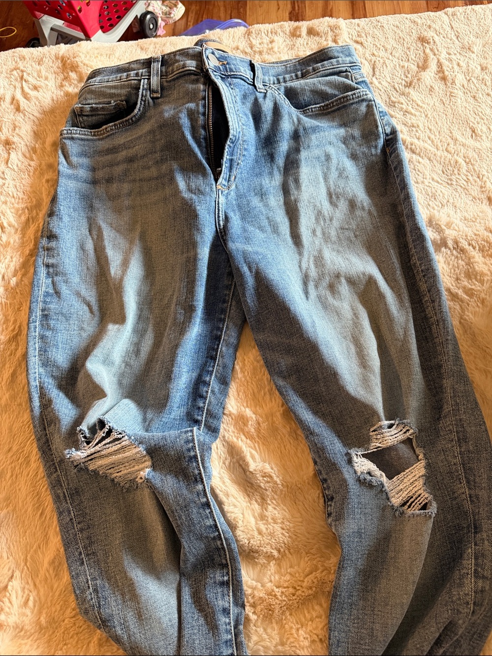 Joe's Jeans Light Blue Distressed Cropped Ankle Jeans